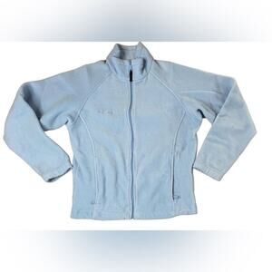 Columbia Blue Benton Zipper Pocket High Neck Fleece Jacket MEDIUM Fall Autumn